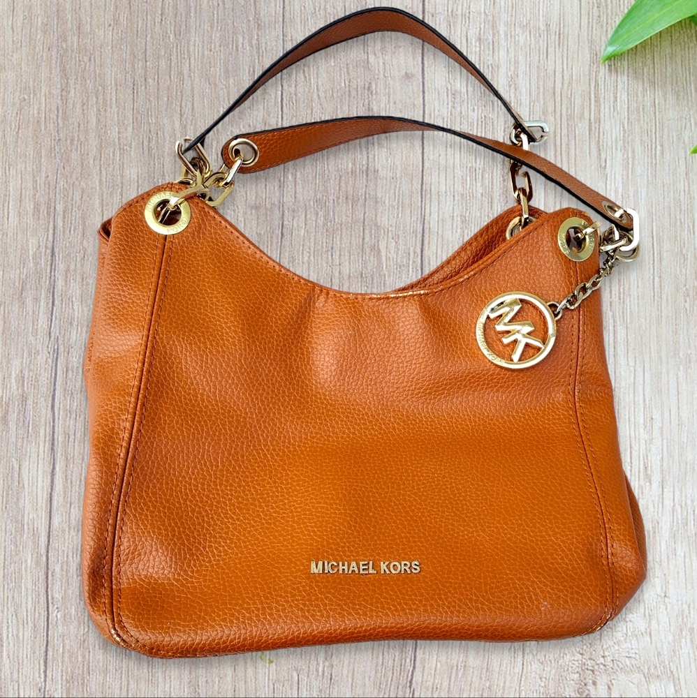 Michael Kors Fulton Large Shoulder Bag - Acorn Brown purse tote boho